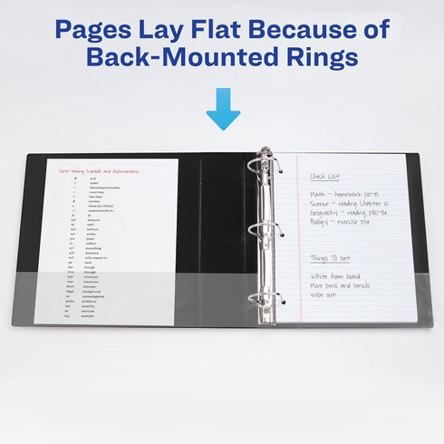 Avery Durable 3 Ring Binders, 2 Black Binders, 1.5 Inch Slant Rings (46016)