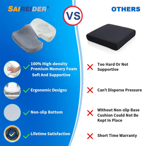 Tailbone SAIREIDER Seat Cushions for Office Chairs, Memory Foam Coccyx Cushion Pads for Pain, Sciatica Relief Pillow