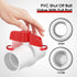 2PCS 2" PVC Ball Valve, SCH40 Slip PVC Water Pipe Valve with Easy Turn Red T-Handle for Swimming Pool & Irrigation