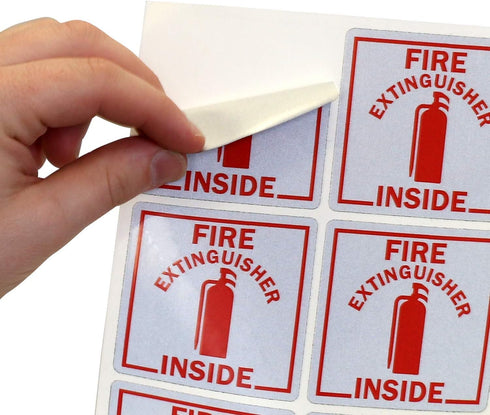 SmartSign Fire Extinguisher Inside Stickers | 2.75" x 2.75" Engineer Grade Reflective Labels, Pack of 6