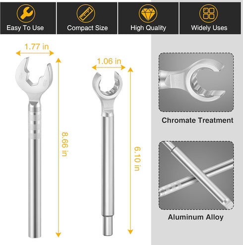 2 in 1 Plumber Wrench for Faucet Valve, Angle Stop Wrench Replacement for 27023 Model 2002, Plumbing Tools
