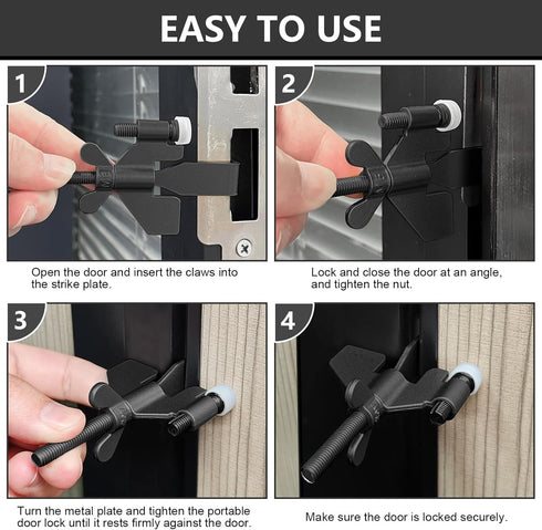 Pack 2, Upgraded Portable Door Lock Home Security Door Locker Privacy Perfect for Traveling Hotel Home Apartment