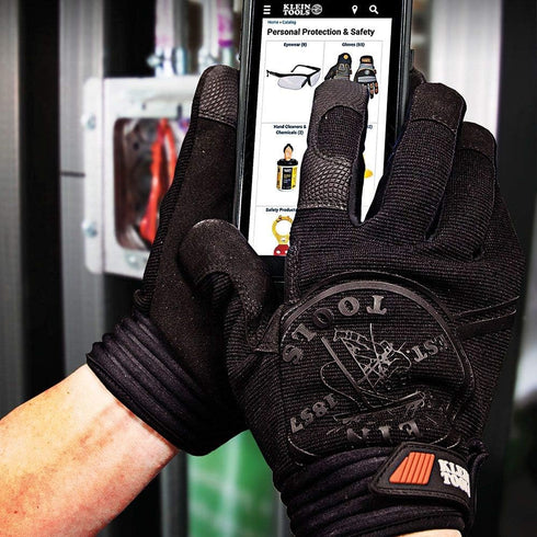 Klein Tools 40232 Wire Pulling Gloves, Extra Grip Work Gloves with Reinforcements and Grip Patches