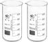 PATIKIL 100ml Tall Form Glass Beaker, 2 Pack, 3.3 Borosilicate Glass Measuring Cups with Spout