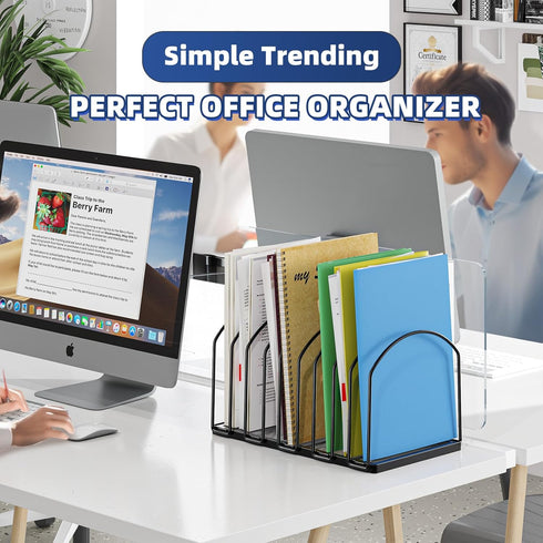 Simple Trending 9 Section Metal File Sorter Organizer for Desk Home Office, Black by Simple Trending