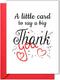 HOMEVAGE Thank You Card with Red Envelope Simple Appreciation & Gratitude Greeting Card
