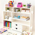 White Heart Drawer Bookshelf, Desktop Organizer with Shelves & Heart-Shaped Drawer for