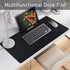Leather Desk Pad, Non-Slip Desk Protector Mat, Waterproof Desk Blotter for Home Office - Black (31.5×15.7 Inches)