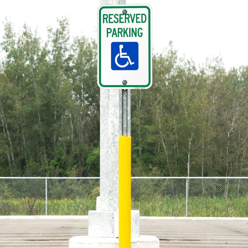 SmartSign (Pack of 2) 18 x 12 inch Federal Handicap Reserved Parking Sign, 120 mil Aluminum Composite, Engineer Grade