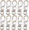 10 PCS Small Metal Clasps, Spring Swivel Snap Hooks Carabiner Clips with Rotating D-Ring