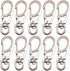 10 PCS Small Metal Clasps, Spring Swivel Snap Hooks Carabiner Clips with Rotating D-Ring