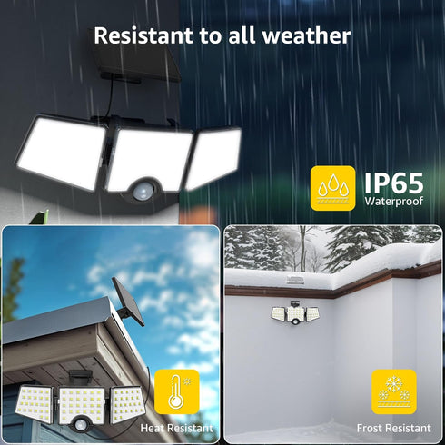 WL5000 3 270 IP65 Lepro Solar Lights for Outside, Motion Activated Security Lights, Separate Solar Panel, Adjustable