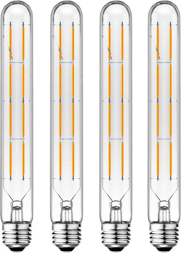XININSUN 4 Pack T10 LED Bulbs, Long Tubular E26 Dimmable Bulb, 75 Watt Equivalent 2700K Warm White Vintage