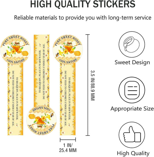 Well Tile 500Pcs 1 3.5 Inch-Tamper Pure Honey Stickers Safe Secure Tamper Evident Seals Stickers for Lids x Proof