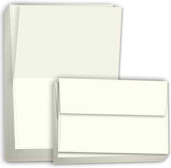 Hamilco Blank Greeting Cards and Envelopes 5.5" x 8.5" Folded Cream Card