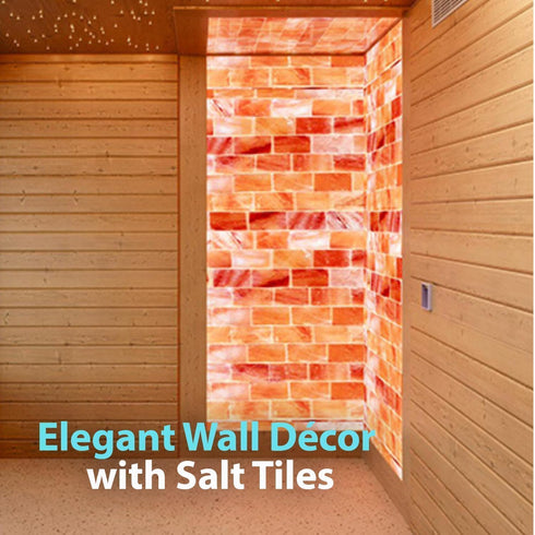 8"x4"x1" Pack 6 2.5 lbs Himalayan Pink Salt Tiles & Bricks - for Spa, Sauna- of Salt Bricks for Salt Wall, Salt Blocks