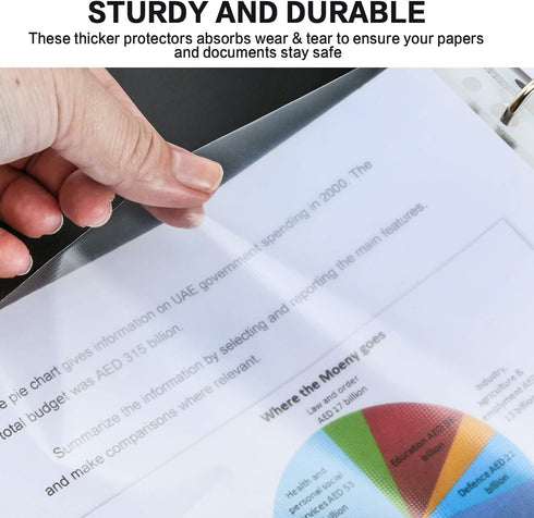 PANDRI 600 Pack Clear Heavy Duty Plastic Page Protectors, Fits Standard 8.5 x 11 Paper, 11-Hole for 3 Ring Binder