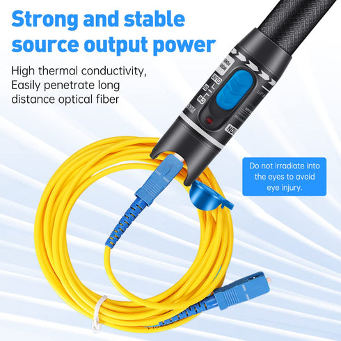 Fiber Visual Fault Locator - VFL Fiber Optic Cable Tester Kit with FC Male to LC Female Adapter