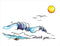 Catching the Wave Premium Thank You Cards, Note Cards Set of 12 Cards and Envelopes