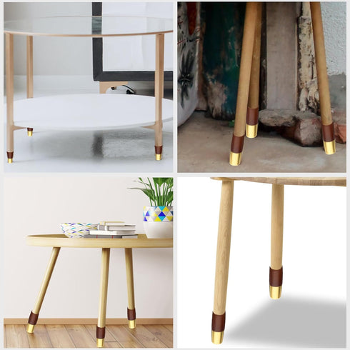 LIFKOME 4pcs 8cm Replacement Furniture Legs Sofa Cabinet Legs Solid Wood Walnut Color Support Feet for Tv Stand Dresser