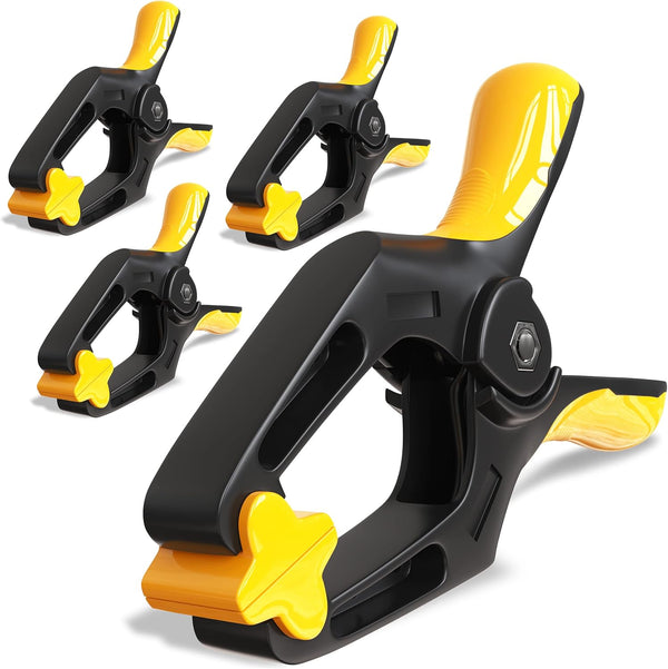 6 Inch Spring Clamps Heavy Duty - 4 Pack Large Plastic Clamps for Woodworking and Crafts