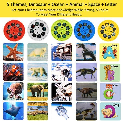 2PCS 26 (120 5 Yeelan Projector Torch Projection Light Torches lamp Flashlight Dinosaur, Sea Animals, Space, Animal