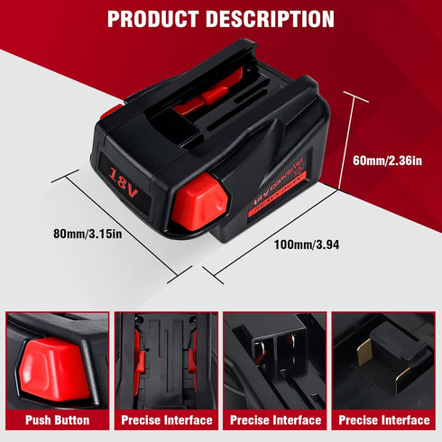 for Milwaukee M18 Battery Adapter convert for Milwaukee V18 48-11-2200 48-11-2230 Converter Power Tool