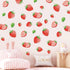 AOWDIAO 80 Pcs Strawberry Wall Decals Peel and Stick for Bedroom, Kitchen, Bathroom & Nursery Cute Strawberry Decor