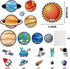 BeYumi 63pcs Back to School Outer Space Cutouts, Planet Rocket Themed Party Supplies, Classroom Decoration