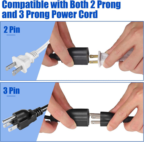 4 Outlet Power Cord, NEMA 5-15P to 5-15R 1 to 4 Y Splitter, 20 Inch Extension Cord Splitter