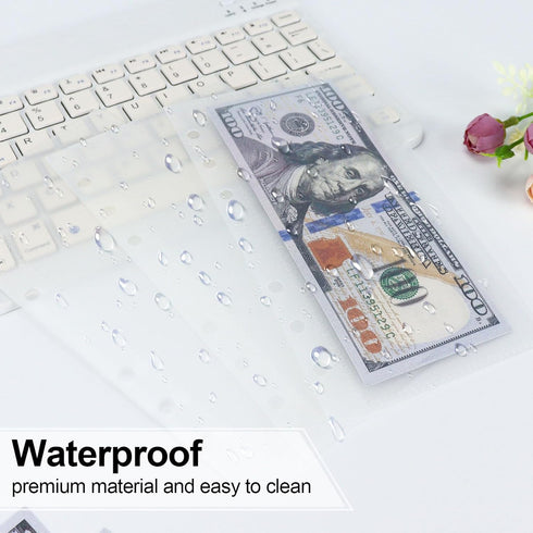 Koqye A6/A7 Cash Envelope, Loose Leaf Binder Dividers with Pockets for Budgeting Cash & Expense Envelopes (A6 Clear)