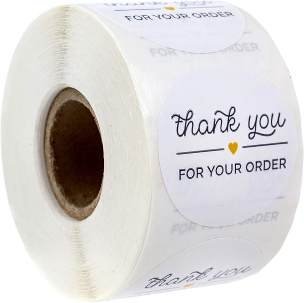Thank You for Your Order Stickers / 500 Thanks from The Heart Business Labels / 1.5" Customer Appreciation Package