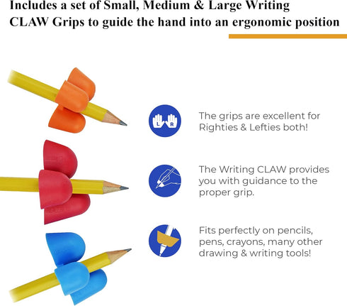 The Pencil Grip Writing Claw, Sample Pack, 2 Each of Three Sizes - TPG-21123