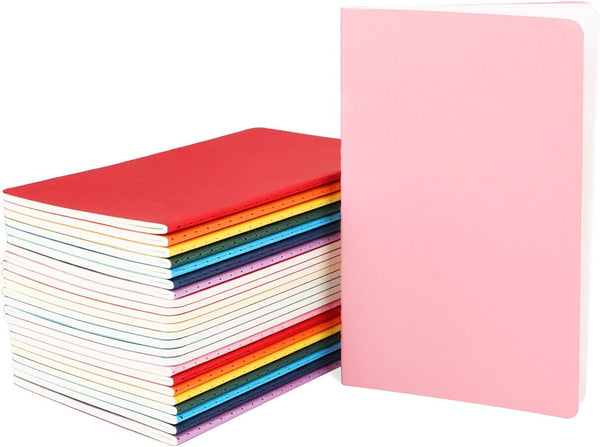 EUSOAR A5 Subject Notebooks, 24 Packs Soft Cover Lined Journal, 60 Pages/30 Sheets for Students