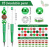 Whaline 15Pcs Christmas Beadable Pen Red Green Silver Bead Ballpoint Pen Gel Ink Pen with 50Pcs Colorful Beads 100Pcs Rhinestone Beads for Xmas DIY Crafts Office School Gifts Party Supplies by Whaline