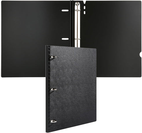 WOT I Telescoping 3 Ring Binder (0.75"), Expandable Flexible Binder for School, Office & Home Organization, Black