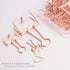 Rose Gold Wire Binder Clips and Cute Paper Clips Set, Assorted Sizes, 2 Large, 6 Medium, 10 Small Office Clamp Clips