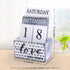 Notakia Perpetual Calendar Wooden Calendar Blocks Vintage Wood Block Calendar for Home Office Desk Accessories Week