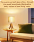 14.17" E26 EDISHINE Small Table Lamp, Wood Tripod Bedside Lamp, Natural Wood-Colored Hollow & White PVC Shade, Base