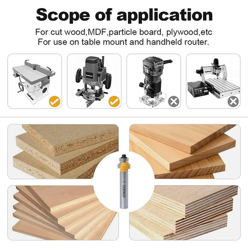1/4 1/16" Roundover Router Bit Shank, Radius Round Over Router Bits, Router Bits Round Over for Edging Forming Rounding