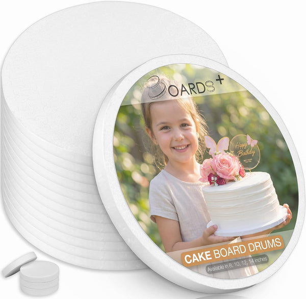 BOARDS+ Cake Drum 10 Inch (14 Pack) | 1/2" Thick Cake Rounds