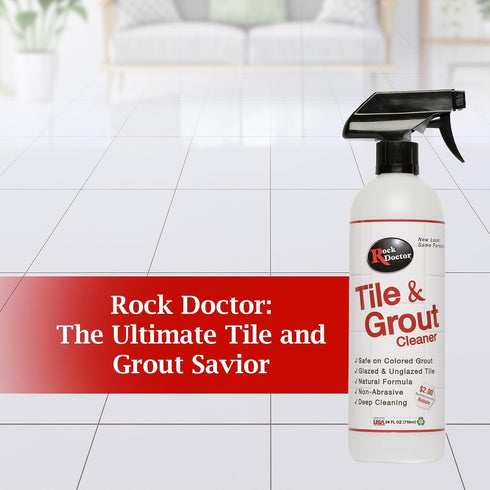 Pack 2 Rock Doctor Natural Tile and Grout Cleaner, Remove Stains Dirt, Oil, and Soap Scum, Heavy Duty Non-Abrasive Tile