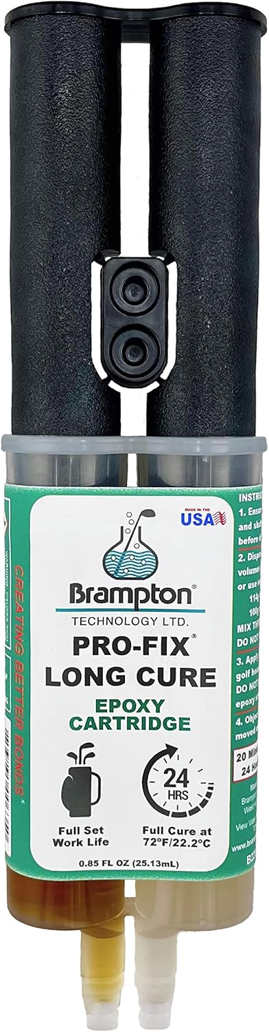 Brampton PRO-FIX Long Cure Golf Epoxy - Extra Strength Full Set Work Life for All Shafts, Heads, Drivers