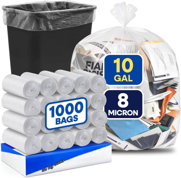 Plexon 7-10 Gallon Clear Trash Bags W x 24 in, L x 24