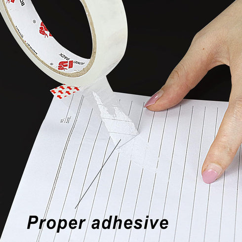 BOMEI PACK Desktop Tape Dispenser (Fits 1" & 3" Core) with Transparent Tape Refills and Weighted Non-Slip Base