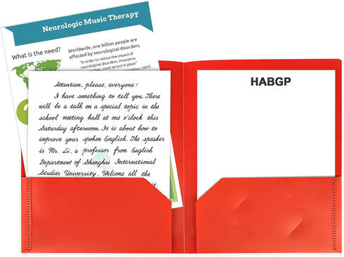 Plastic Folders with Pockets, 6 Color Heavy Duty Two Pocket Folder, Business Card Holder for Office High School