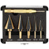 COMOWARE Step Drill Bit Set & Automatic Center Punch - Black and Gold, High Speed Steel, Set of 5 pcs