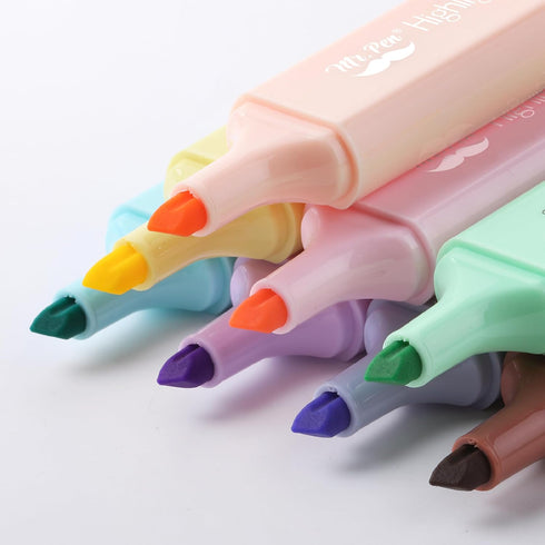 Mr. Pen Pastel Highlighter, 8 pcs Tank Style, Chisel Tip, No Bleed Bible Highlighter for School Supplies