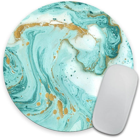 Marble Glitter Mousepad, Modern Desk Decor, Personalized Round Mousepad, Office Accessories