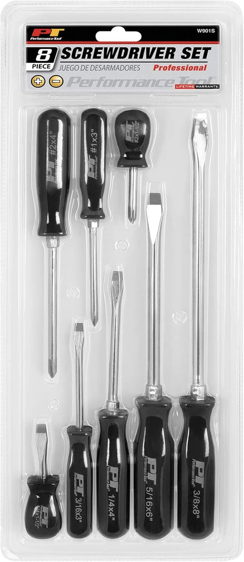 Performance Tool W901S 8-Piece Pro Screwdriver Set by Performance Tool